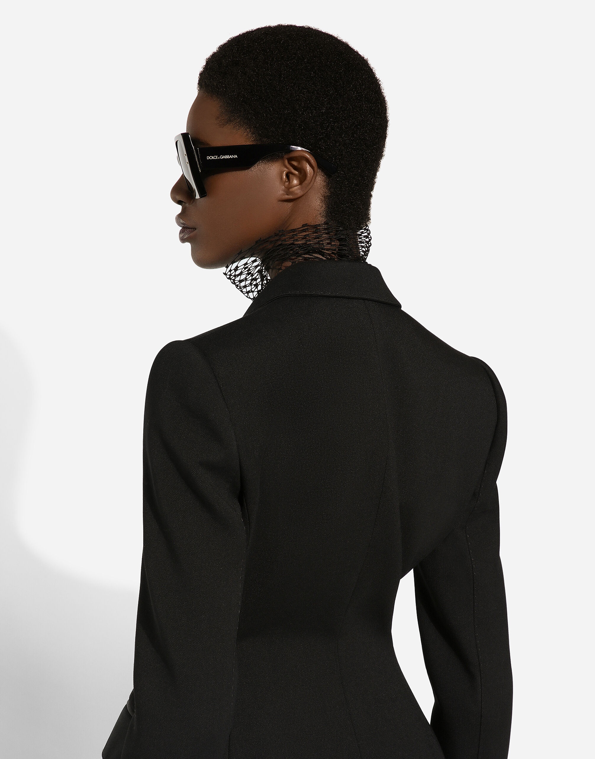 Long double-breasted Dolce tuxedo jacket in stretch wool - 7