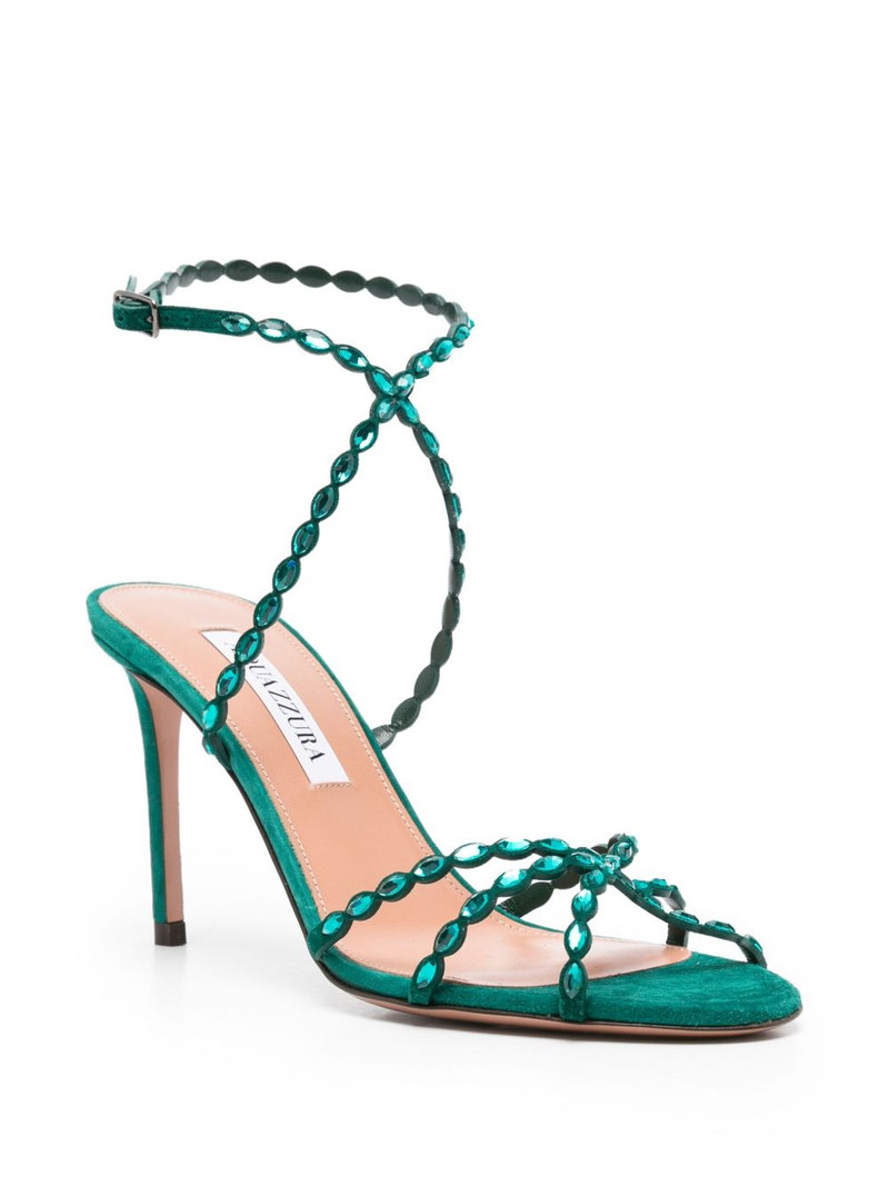 AQUAZZURA 90mm Love Struck embellished stiletto sandals outlook