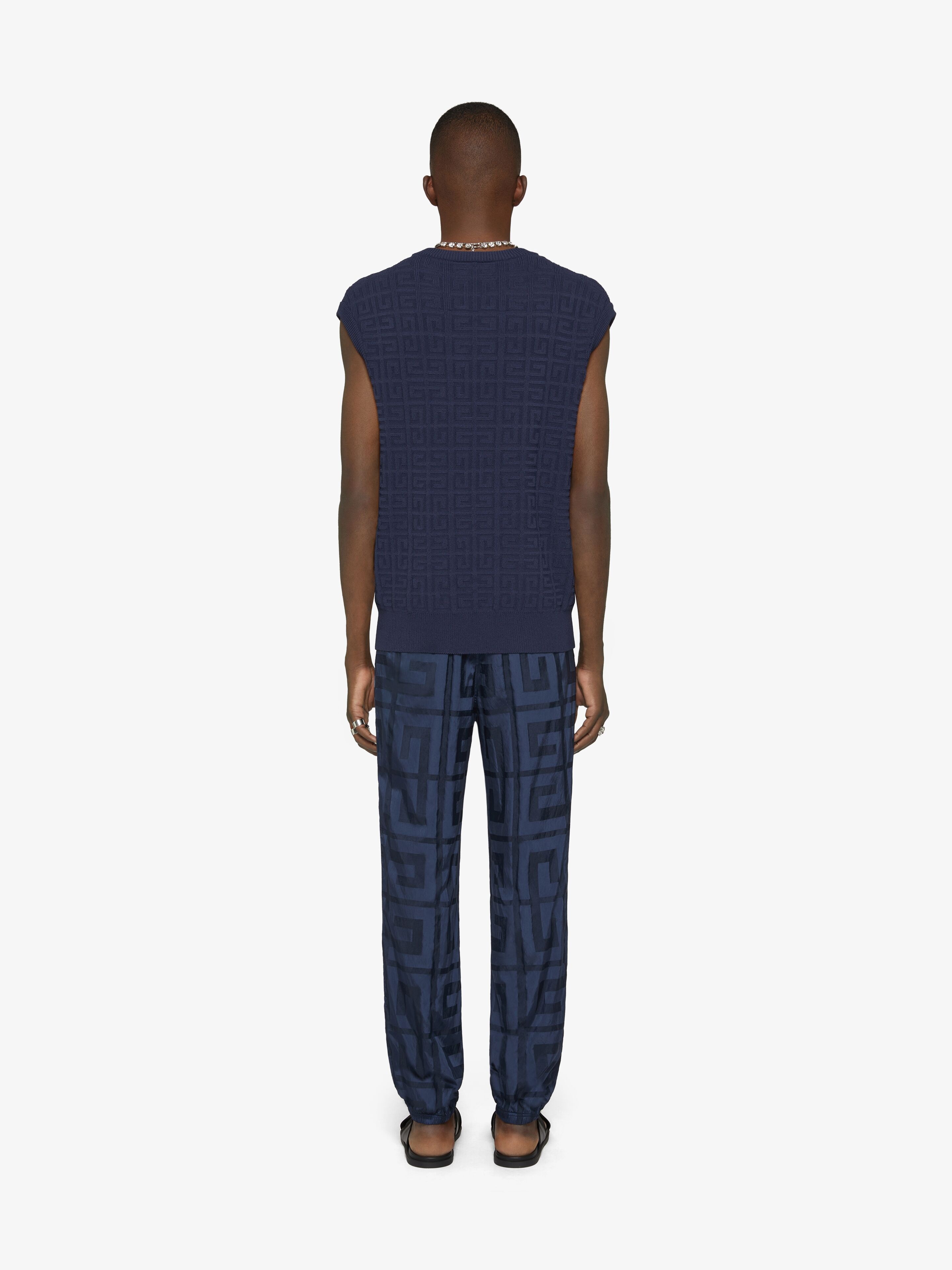 SLEEVELESS SWEATER IN 4G JACQUARD - 4