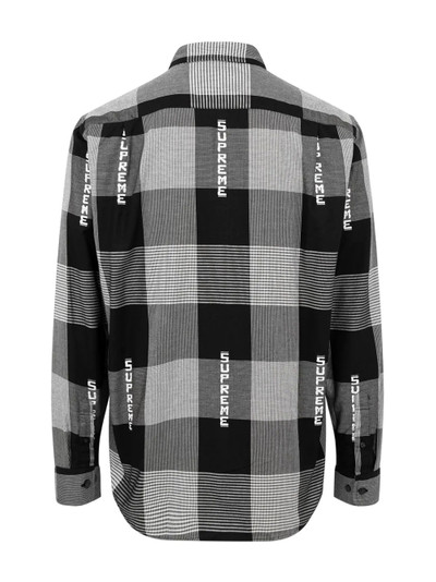 Supreme logo-embroidered plaid shirt outlook