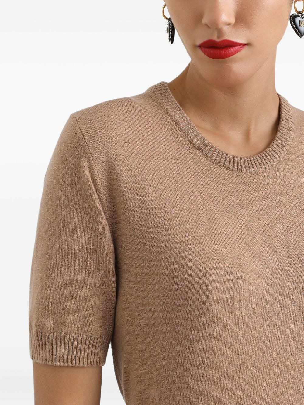 short-sleeve cashmere sweater - 4