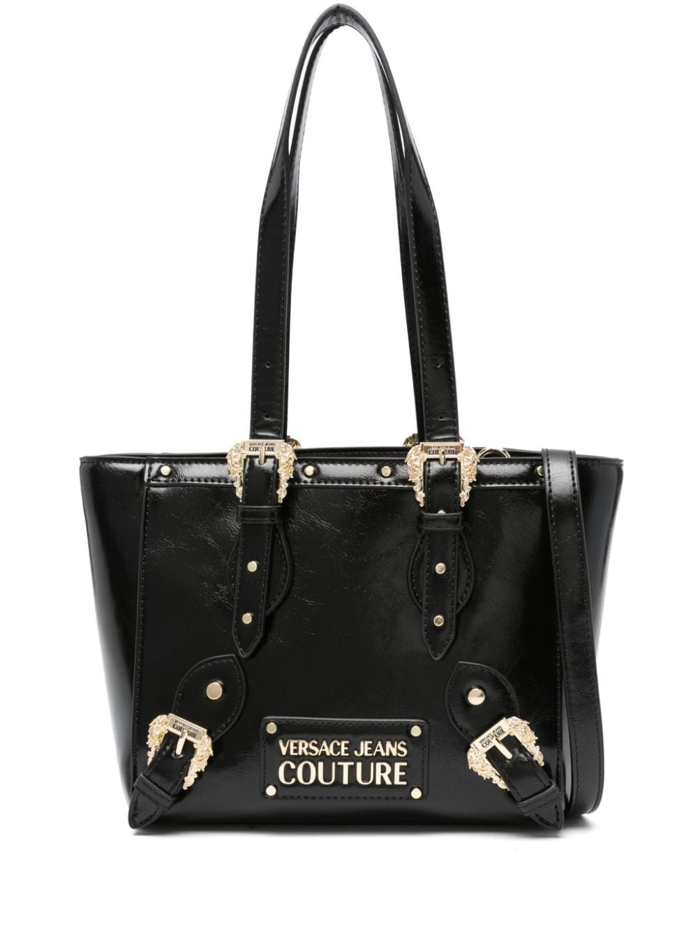 studded faux-leather tote bag - 1