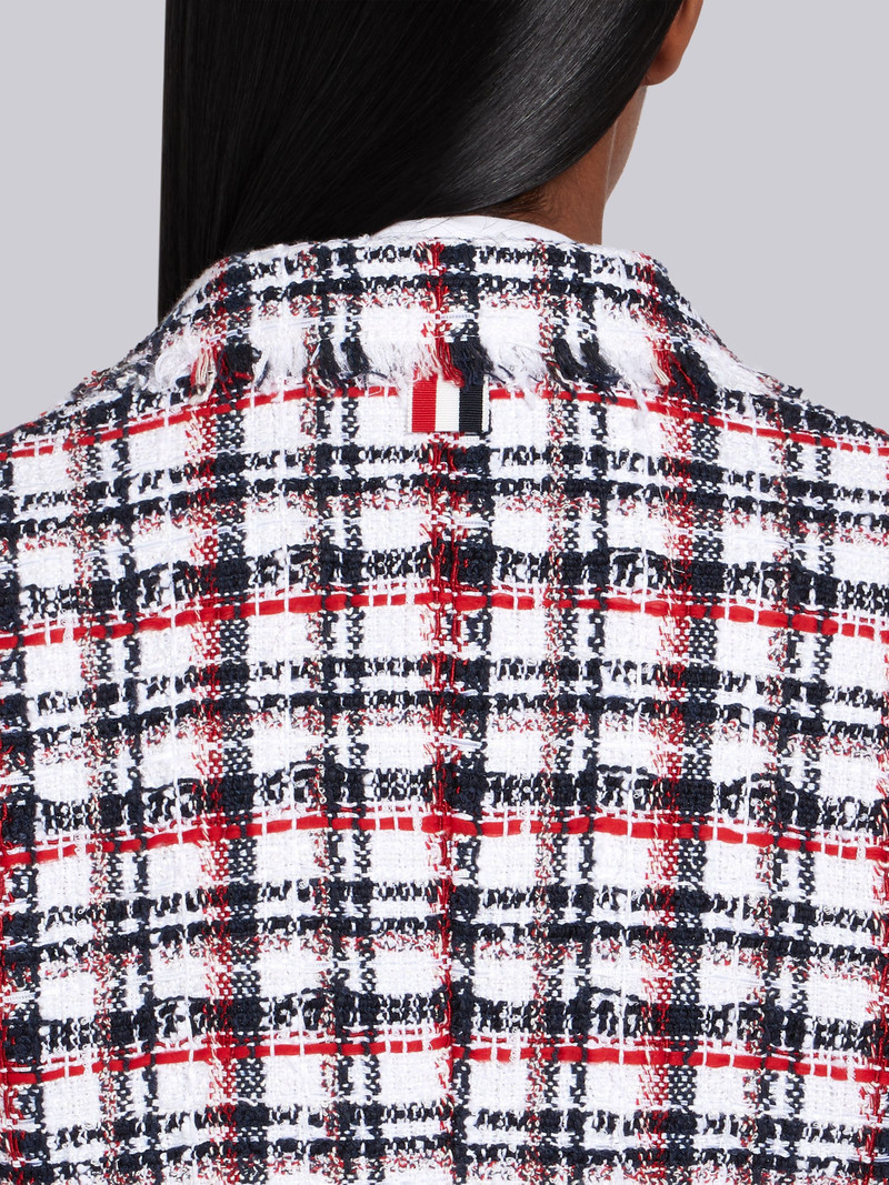 RWB Plaid Ribbon Tweed Unconstructed Chesterfield Overcoat 5