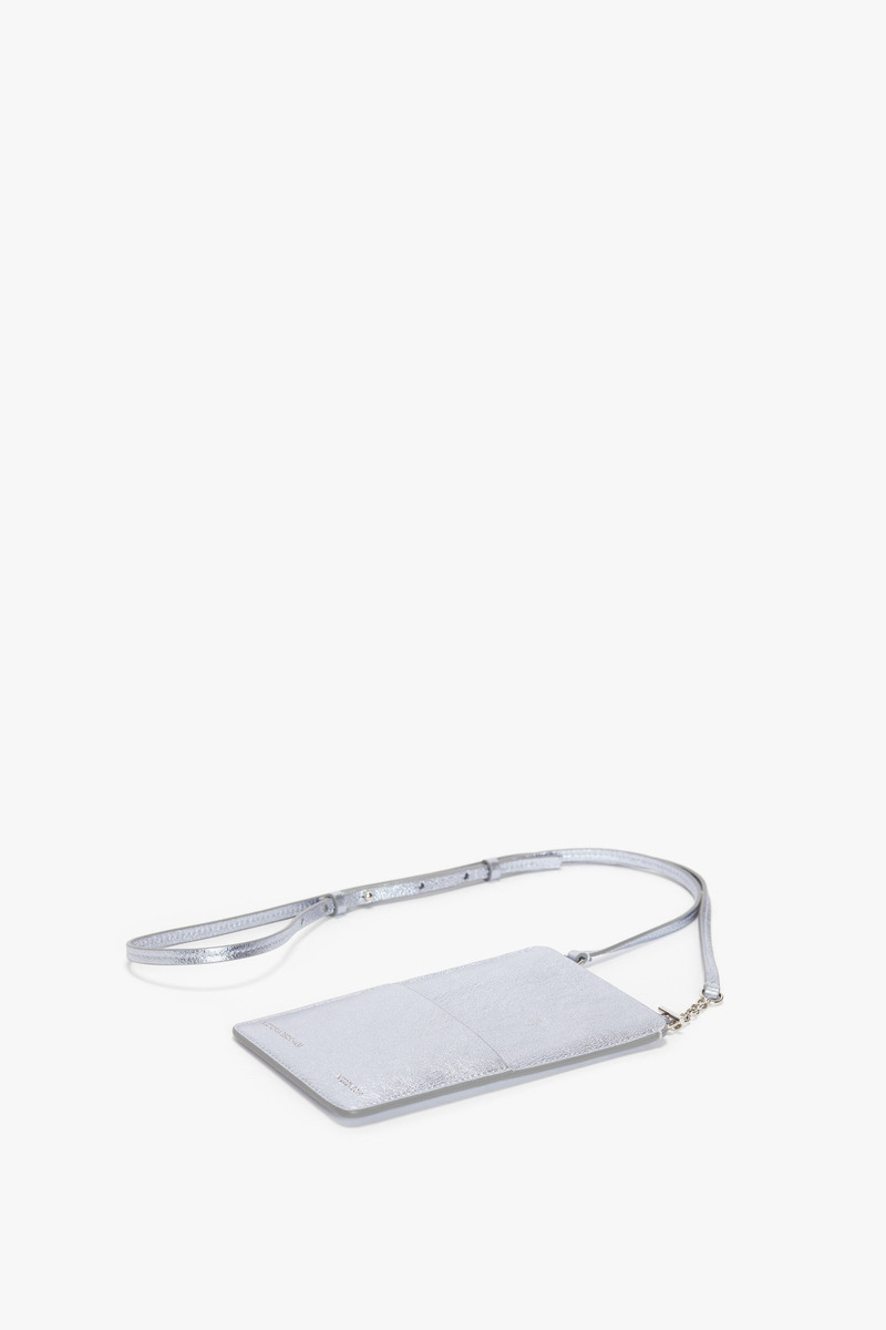 Iphone Pouch In Metallic Sky Leather 4