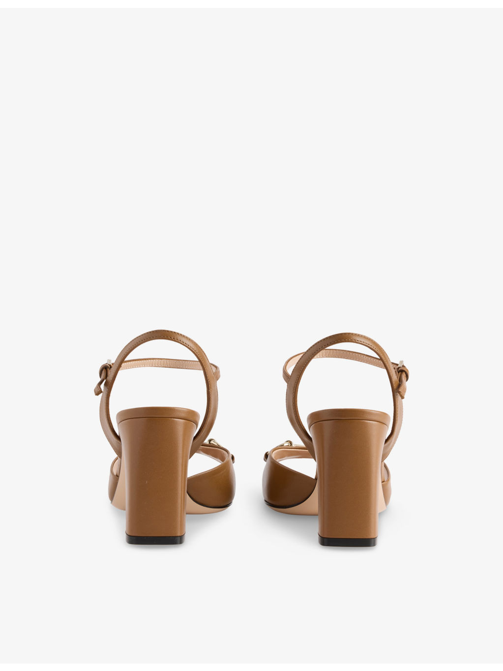 Horsebit Block-Heel Leather Sandals - 4