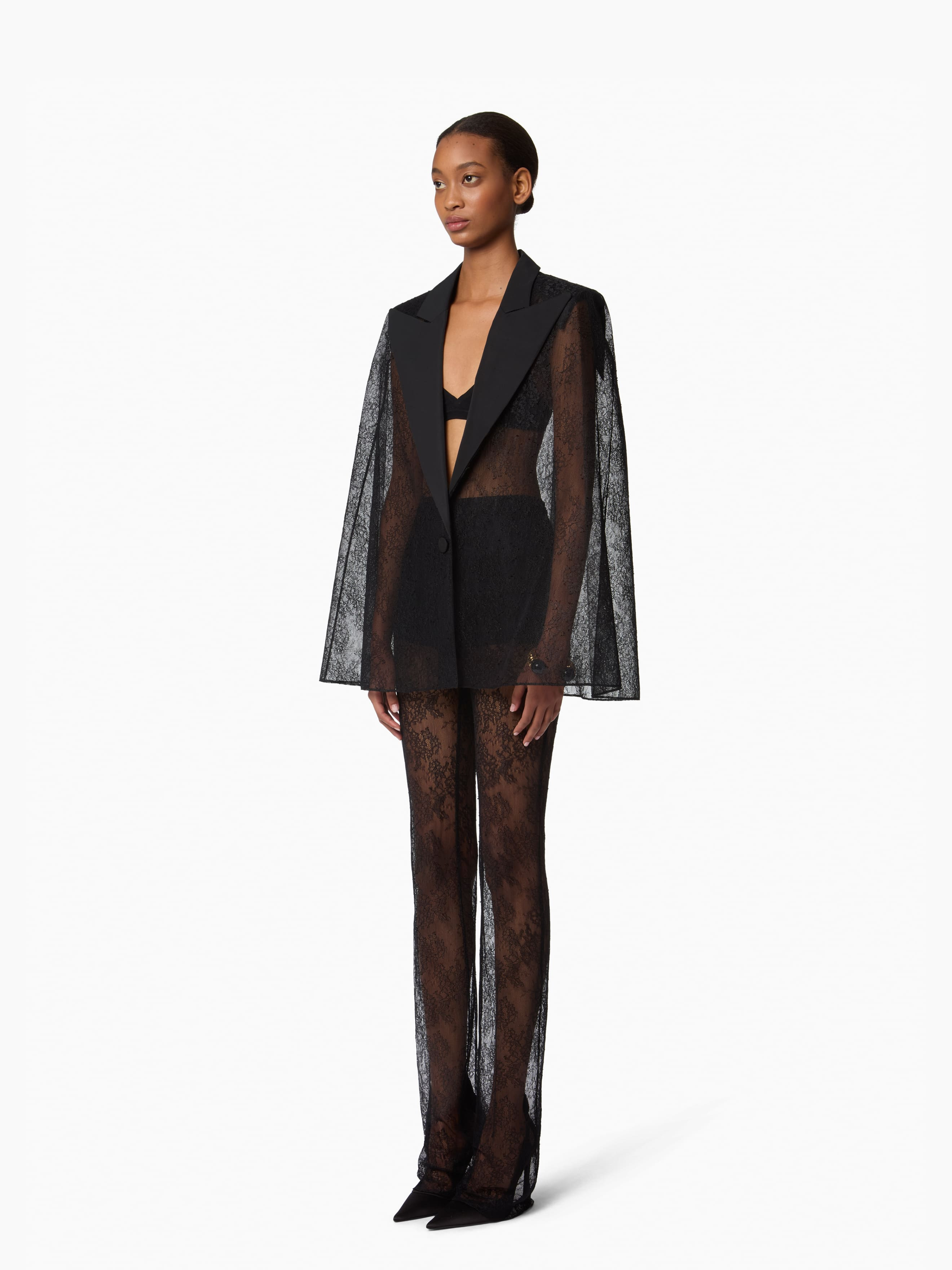 Lace Blazer-Inspired Cape - 2