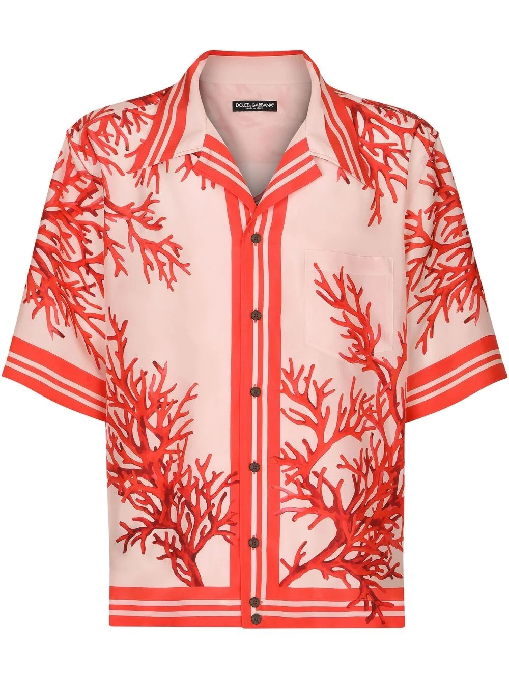 Corallo coral-print silk shirt - 1