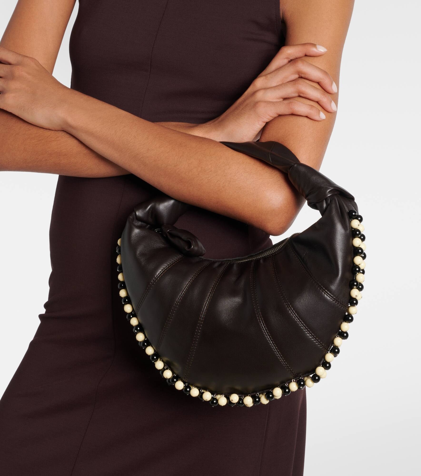 Fortune Mini beaded leather shoulder bag - 6