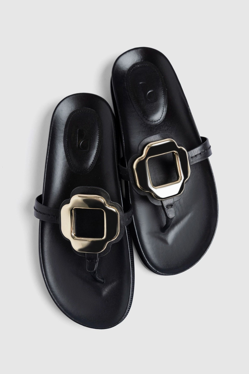 Margherita Sport Sandal Black Leather 6
