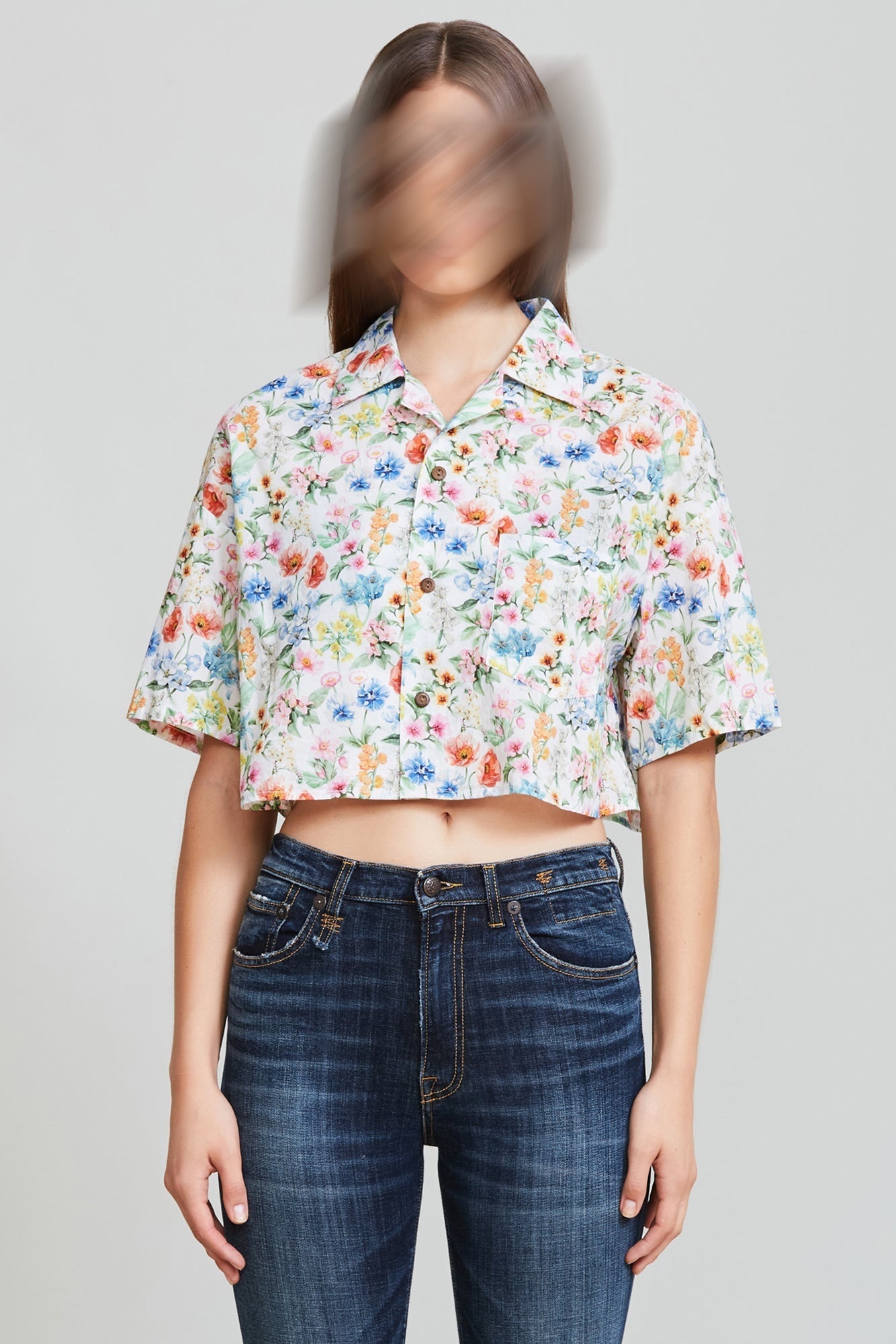 Cropped Floral Shirt | R13 Denim Official Site - 2