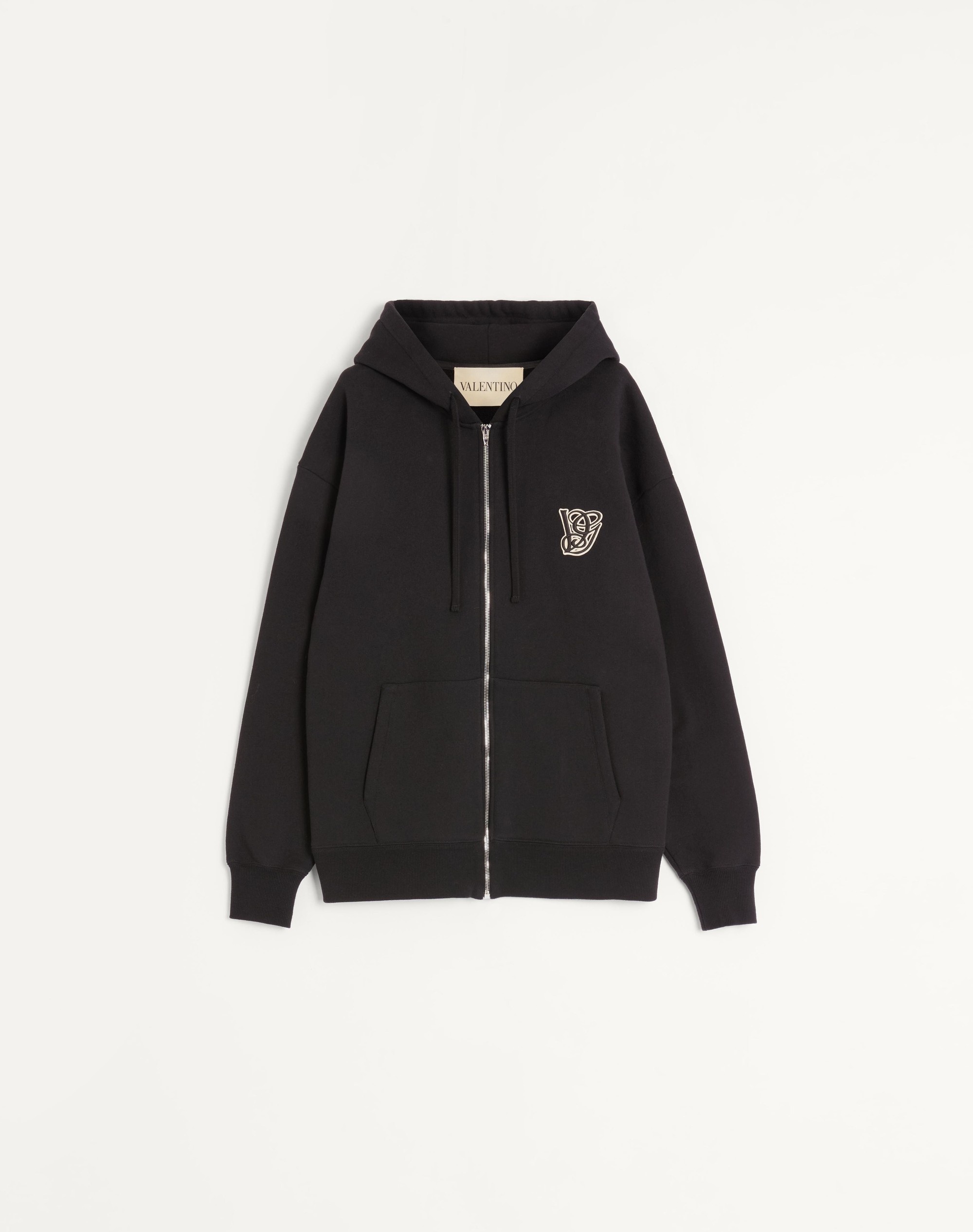 パーカー・フーディ Valentino Cotton Crewneck Sweatshirt With Patch Valentino COTTON HOODED SWEATSHIRT WITH VG PATCH | REVERSIBLE