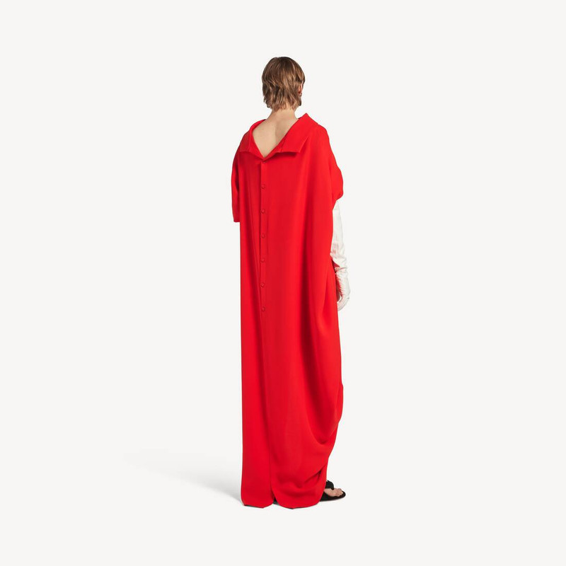 Women's Draped Dress in Sunset Red 4