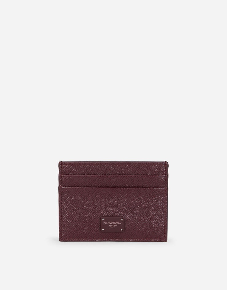 Dauphine calfskin card holder with branded tag - 1