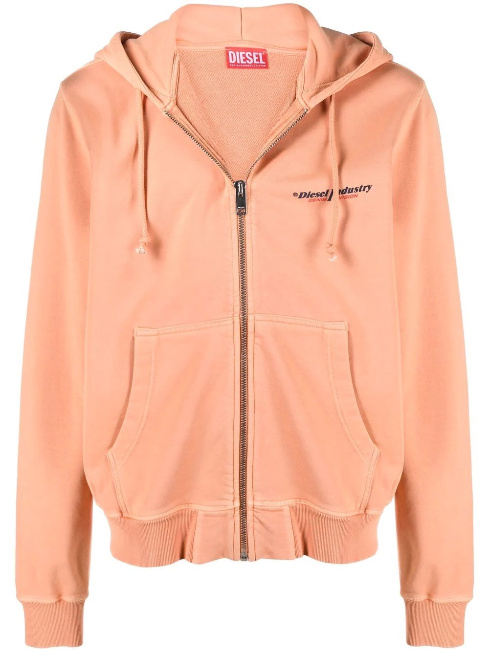 logo-print zipped-up hoodie - 1