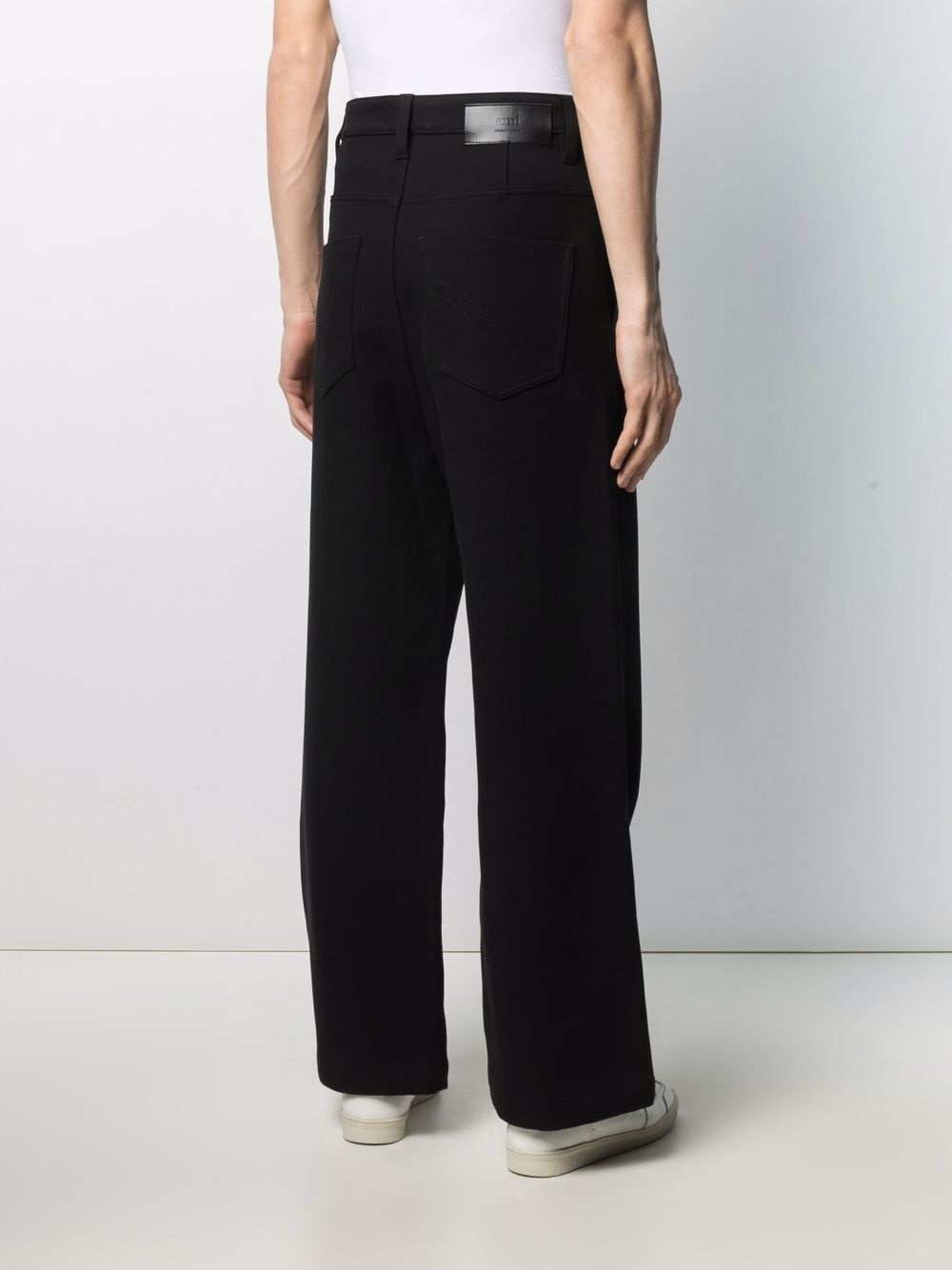 logo patch wide-leg trousers - 4