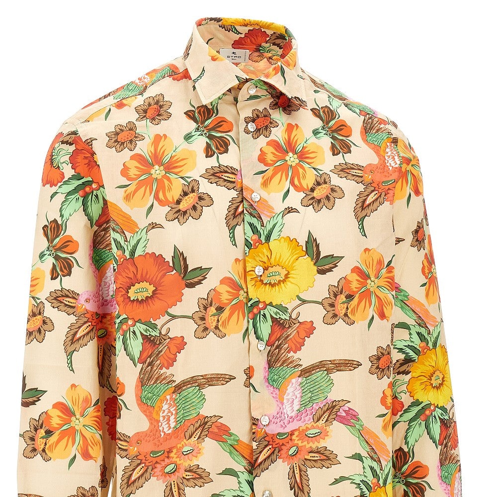 FLORAL MOTIF COTTON SHIRT - 2