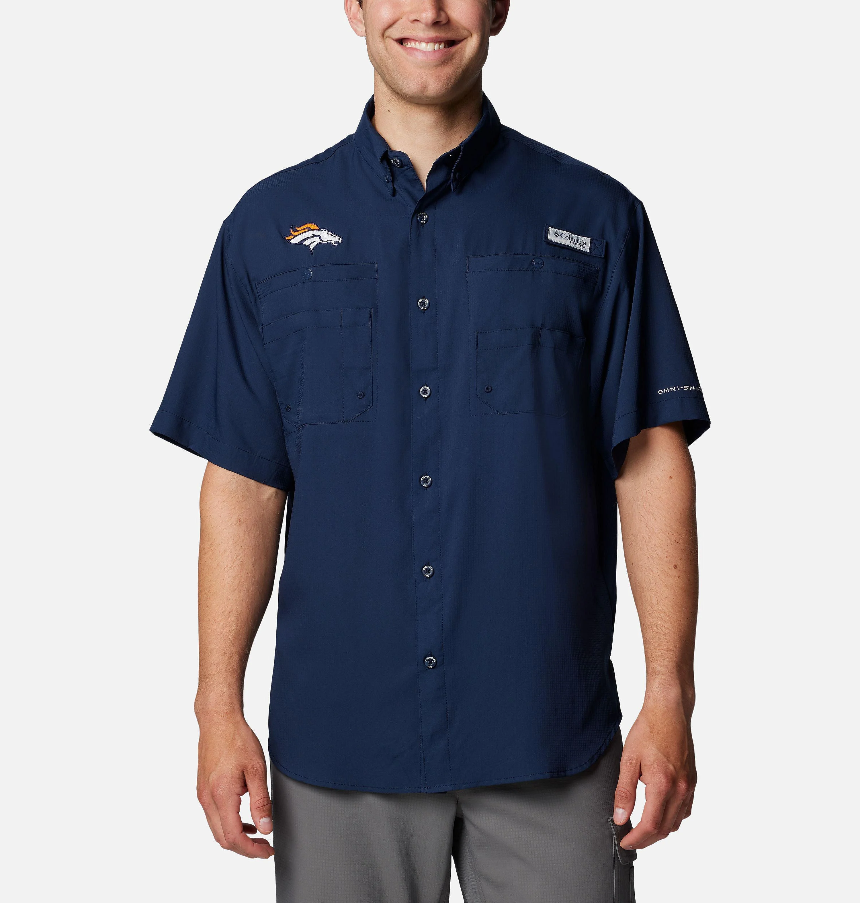 Men's PFG Tamiami Short Sleeve Shirt - Denver Broncos - 1