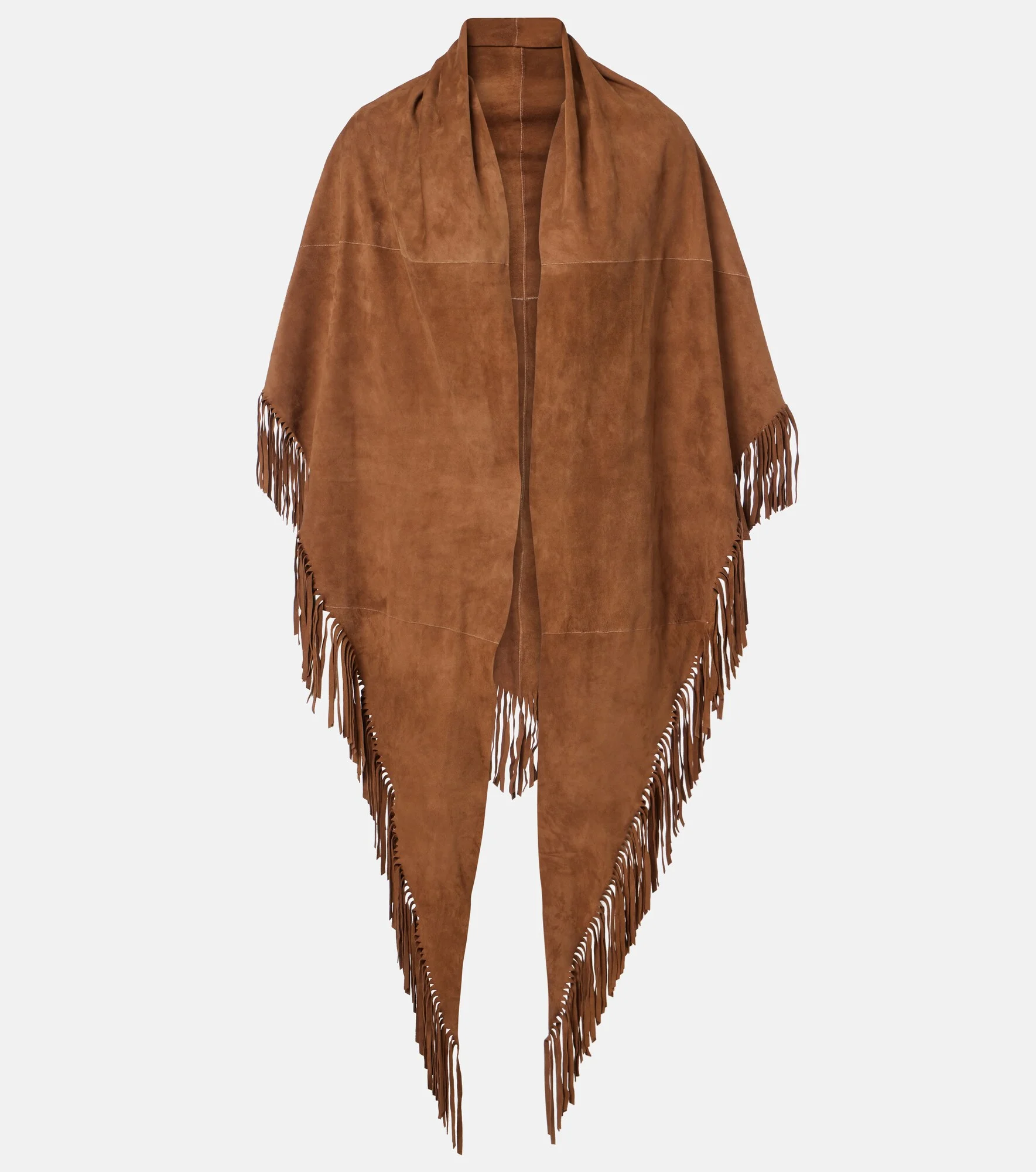 Fringed suede shawl - 1