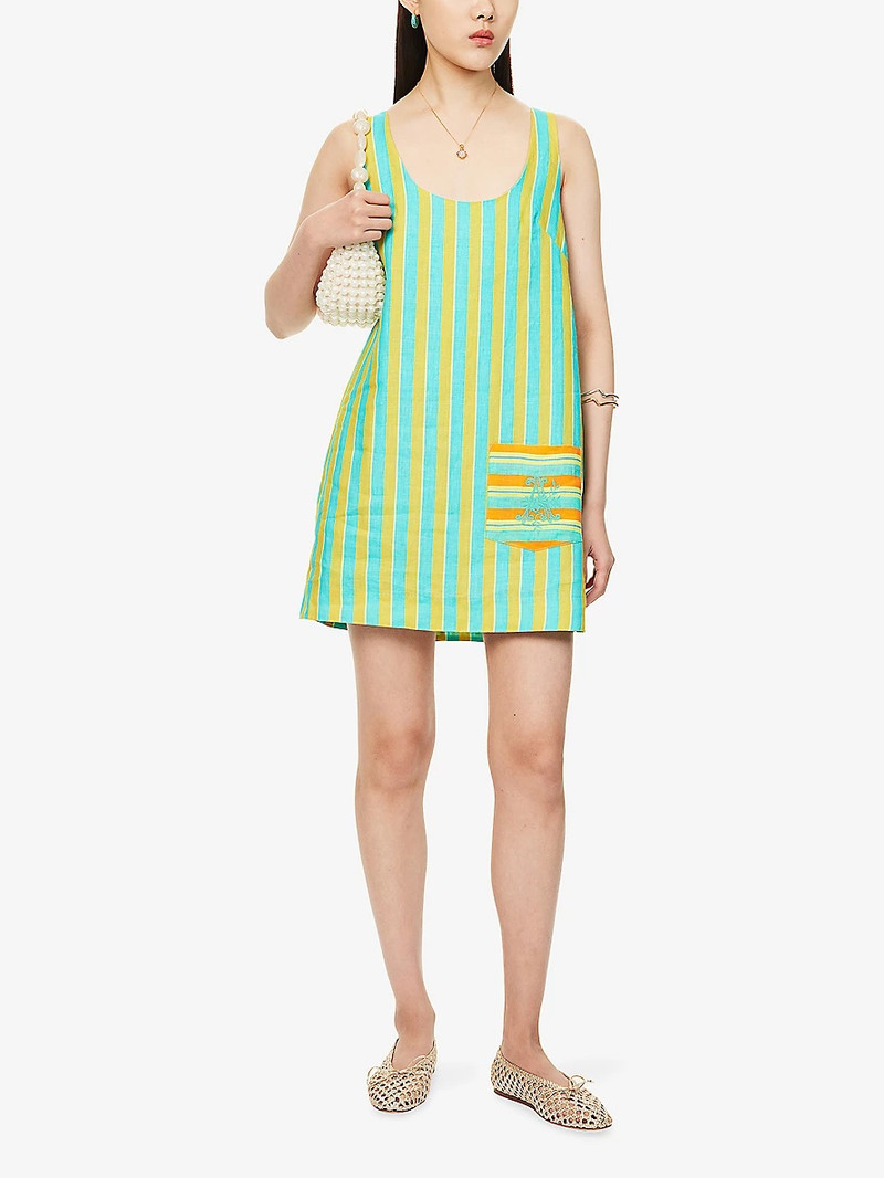 ALÉMAIS Rosanna Striped Linen Mini Dress outlook