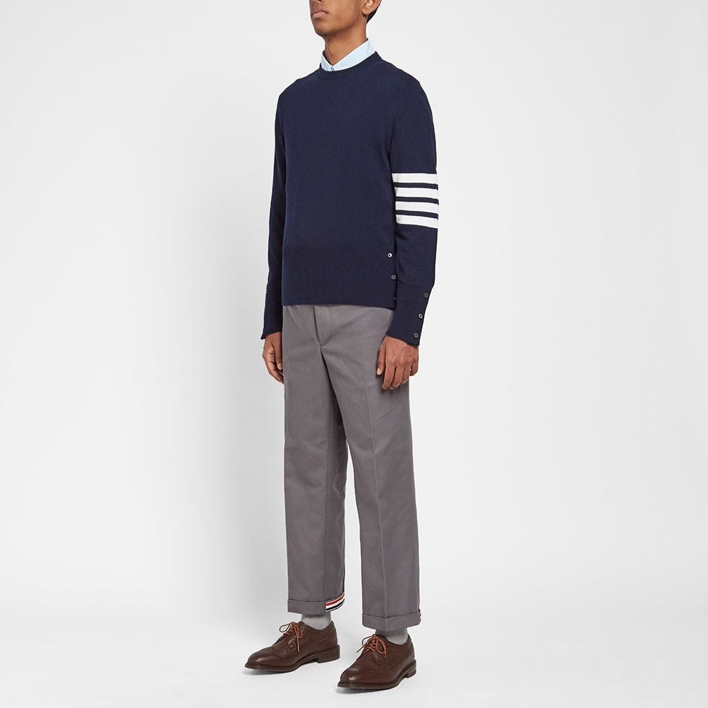 Thom Browne Arm Stripe Cashmere Crew Knit - 6