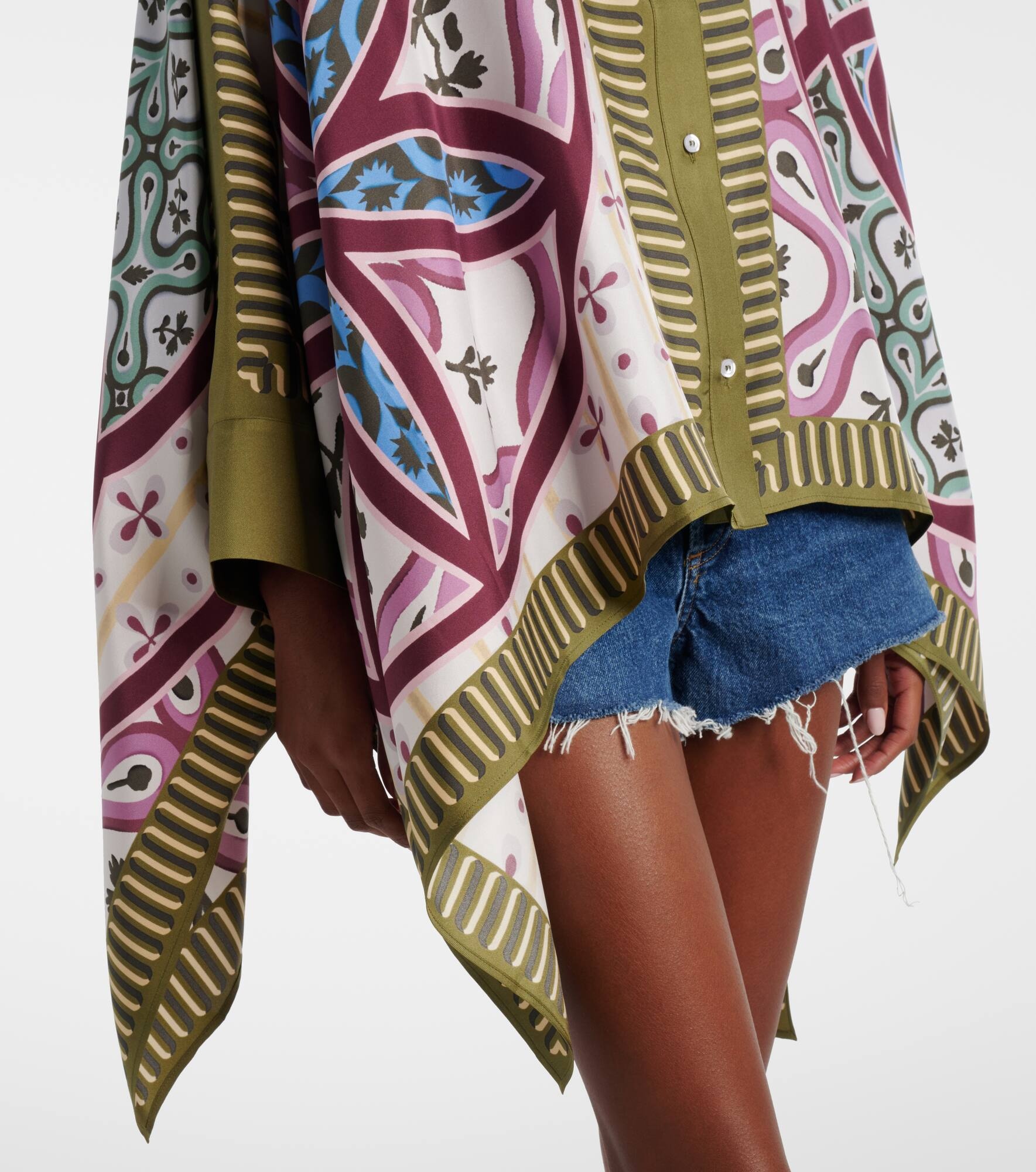 Foulard printed silk twill shirt - 5