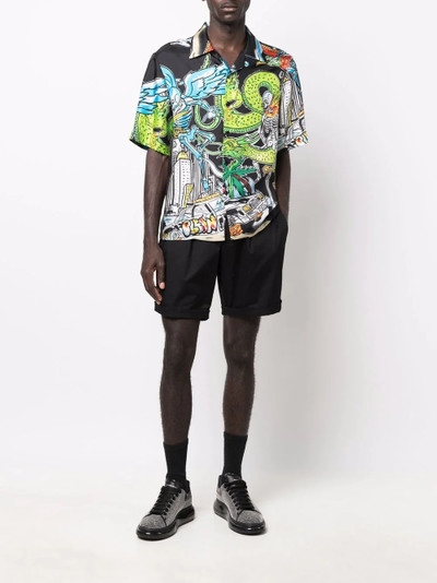 PHILIPP PLEIN mix-print silk shirt outlook