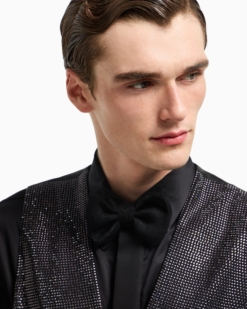 모든 RHINESTONES를 가진 VISCOSE BLEND에 있는 단식된 WAISTCOAT 5