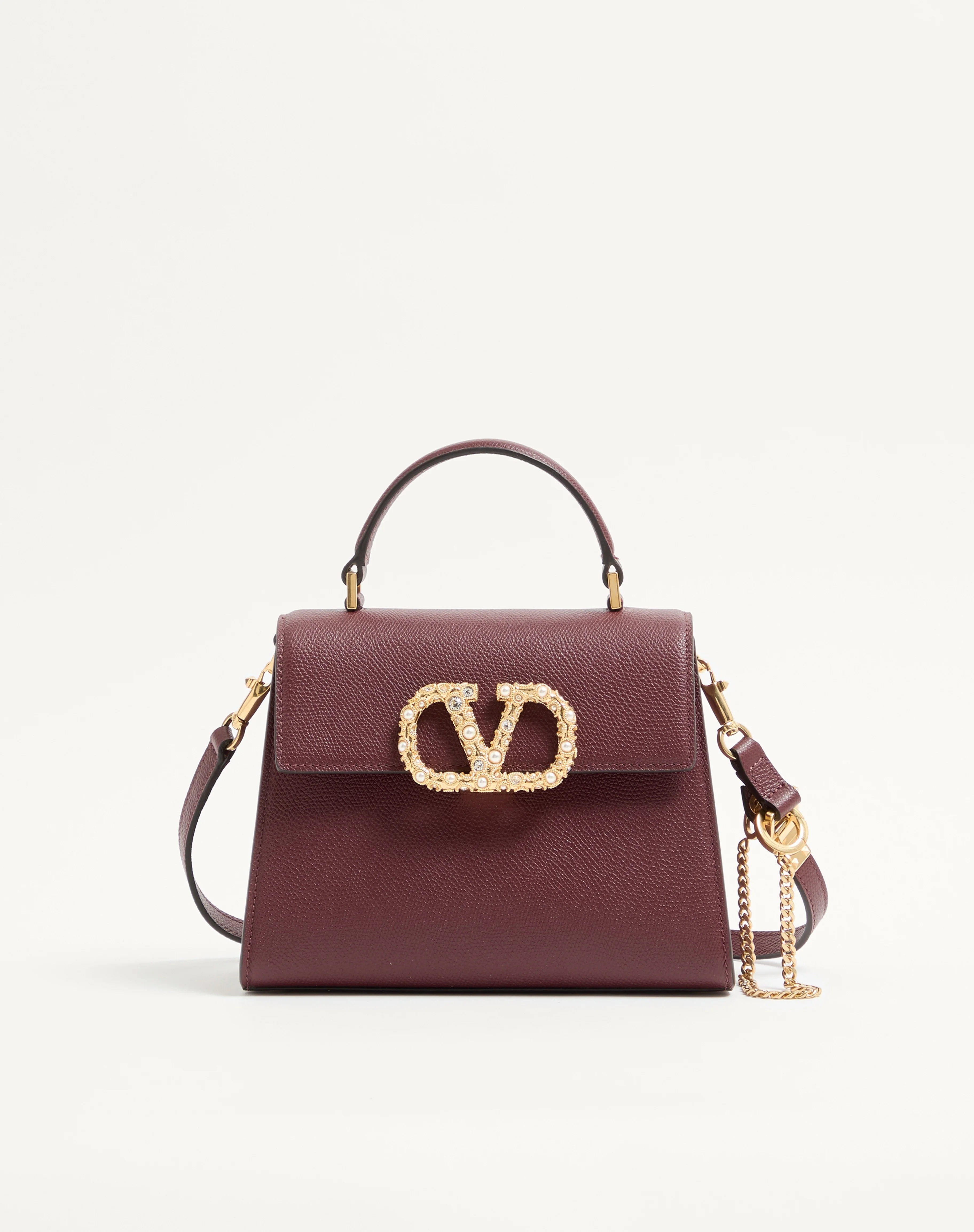 VALENTINO GARAVANI VSLING SMALL HANDBAG IN GRAINY CALFSKIN WITH JEWEL LOGO - 1