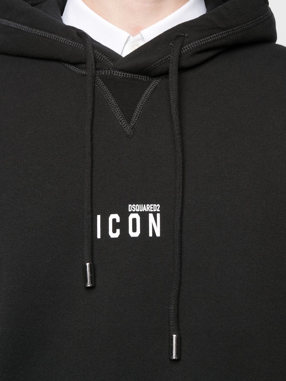 micro logo print hoodie - 5