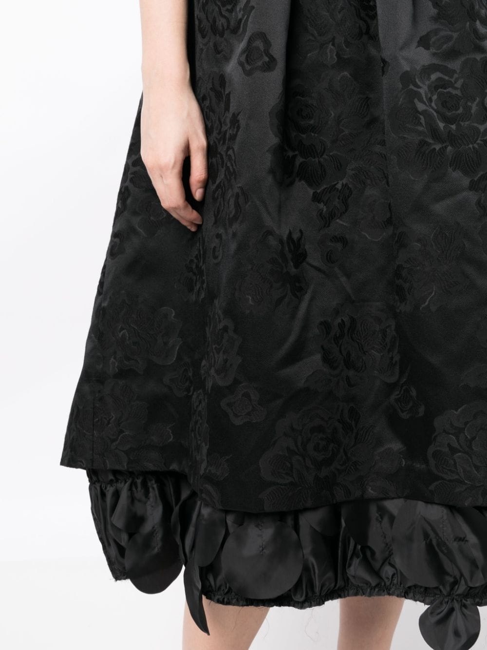 floral-appliqué bell-shape midi dress - 5