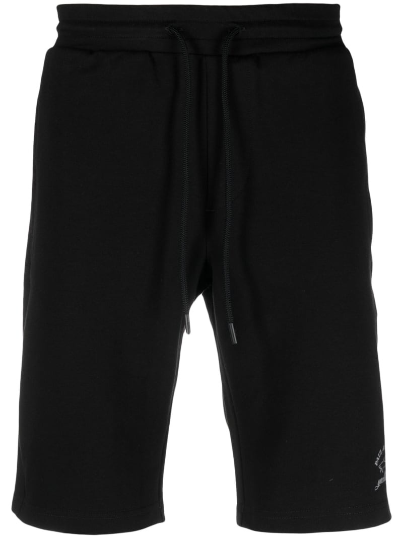 logo-print track shorts - 1