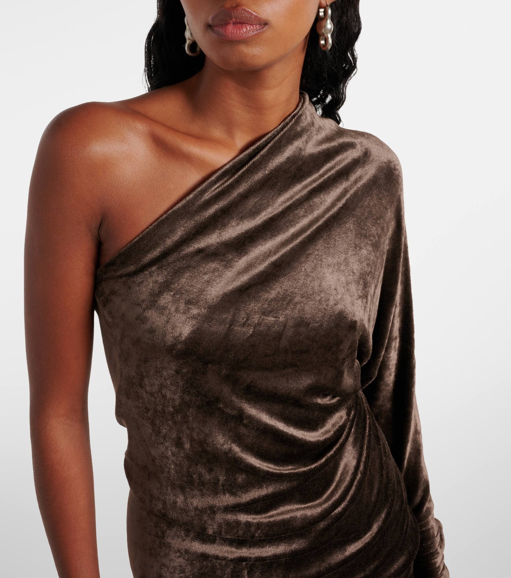 Lilies Diana one-shoulder velvet top - 5