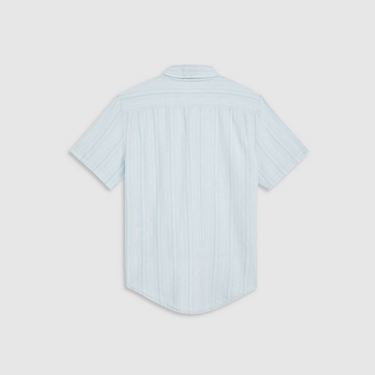 SHORT SLEEVE SUNSET COTTON LINEN ONE POCKET SHIRT - 6
