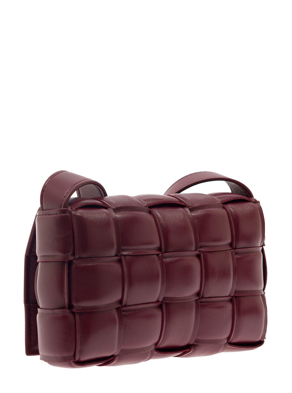 Bottega Veneta Women 'Small Padded Cassette'  Bordeaux Crossbody Bag In Intreccio Nappa Leather Woma - 2