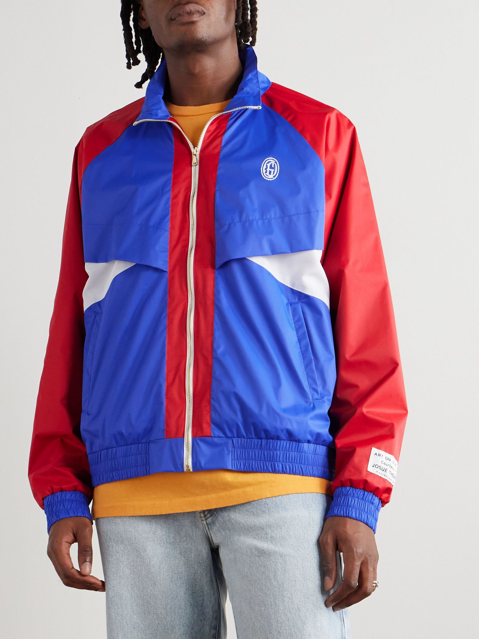 Jude Logo-Print Colour-Block Nylon-Ripstop Jacket Blue - 3