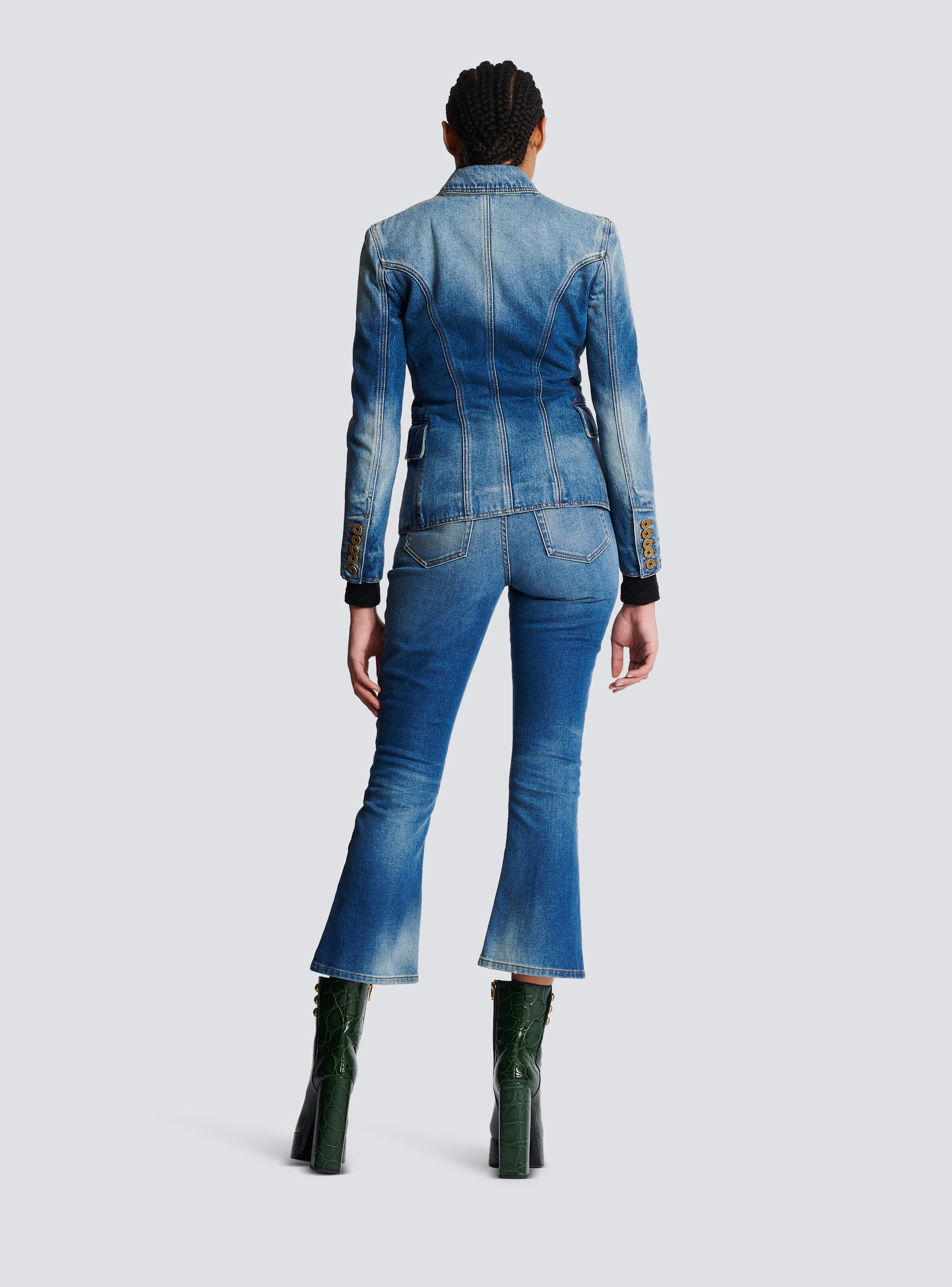 6-button denim jacket - 4