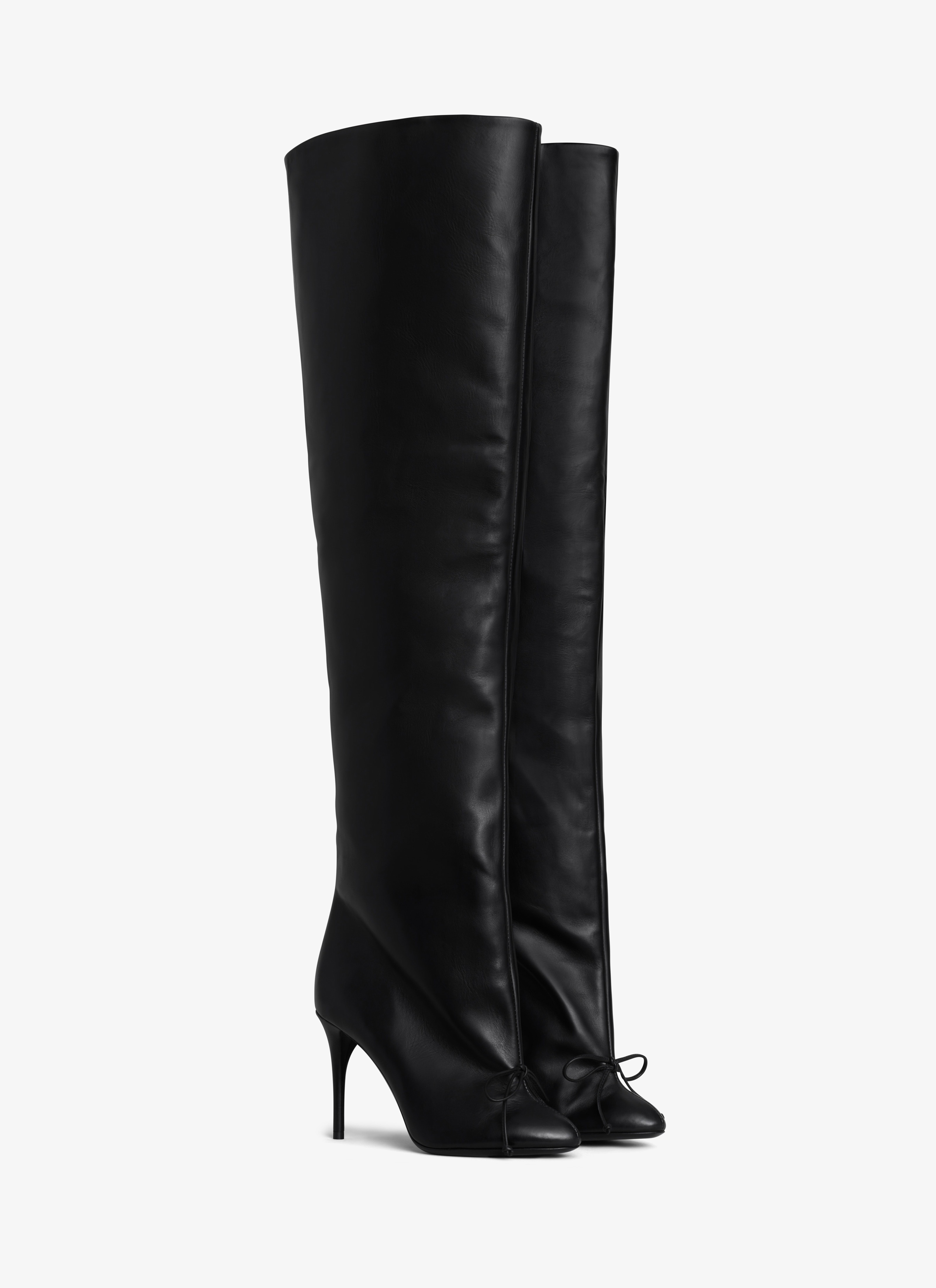 DECOLLETE OVER-THE-KNEE BOOTS IN CALFSKIN - 4