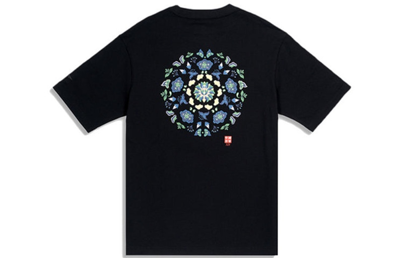 Li-Ning Li-Ning Paris Fashion Week Graphic Printing Casual Tee 'Black Blue' AHSQ563-3 outlook