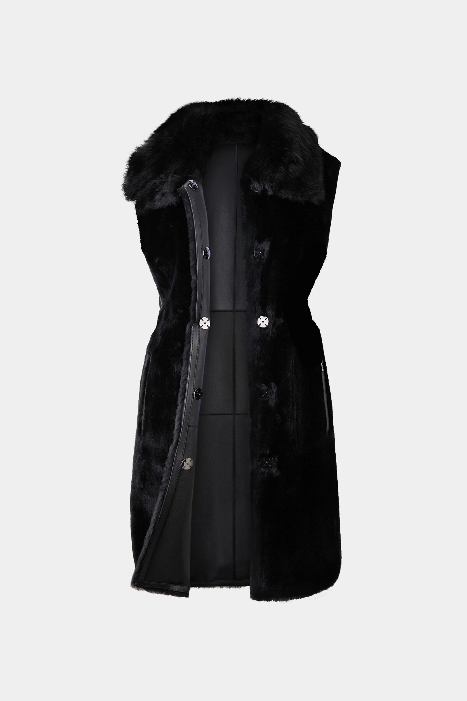 Palma Reversible lambskin vest in Black - 2