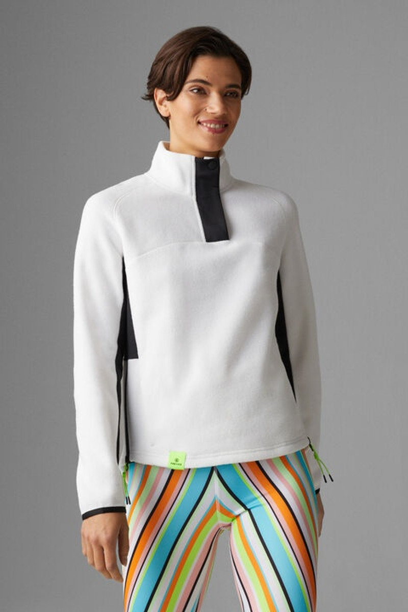 Letty fleece second layer in White/Black 2