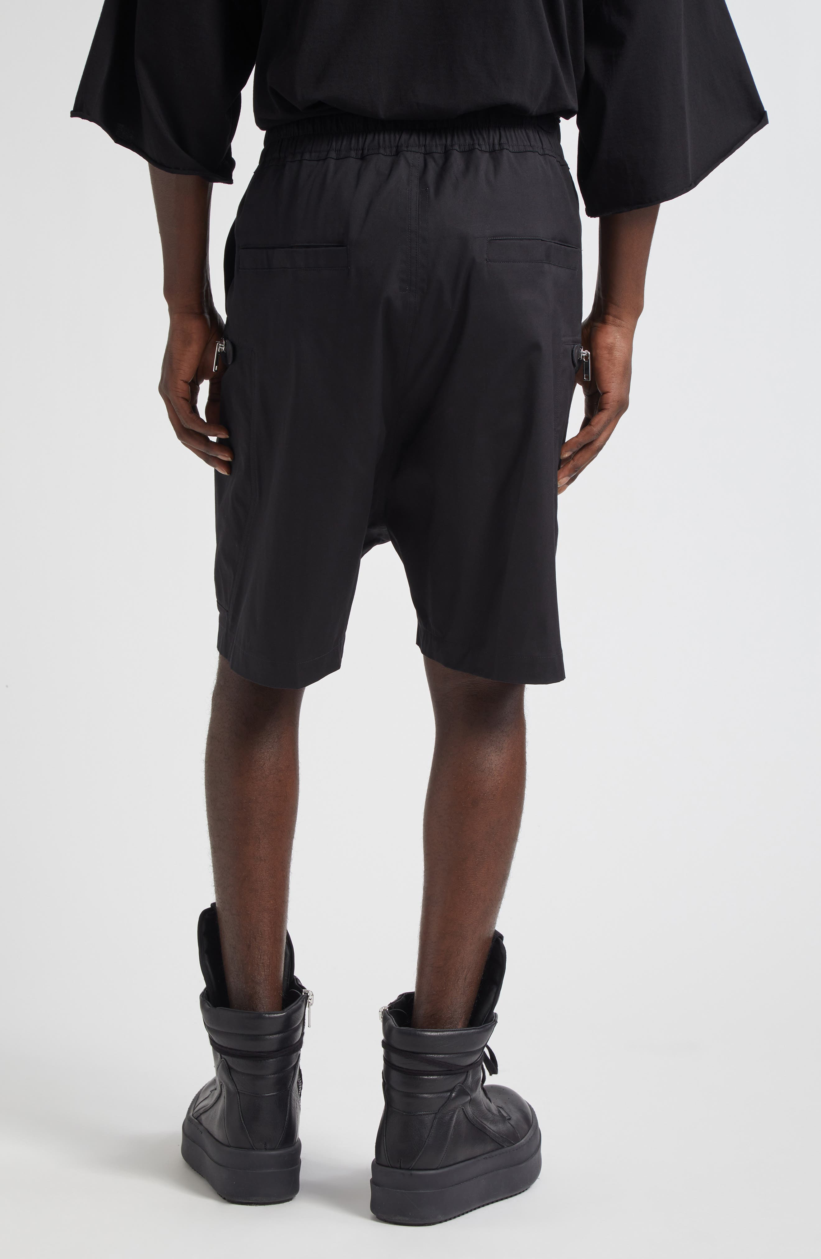 Rick Owens Bauhaus Bela Drawstring Cargo Shorts in Black at Nordstrom - 3