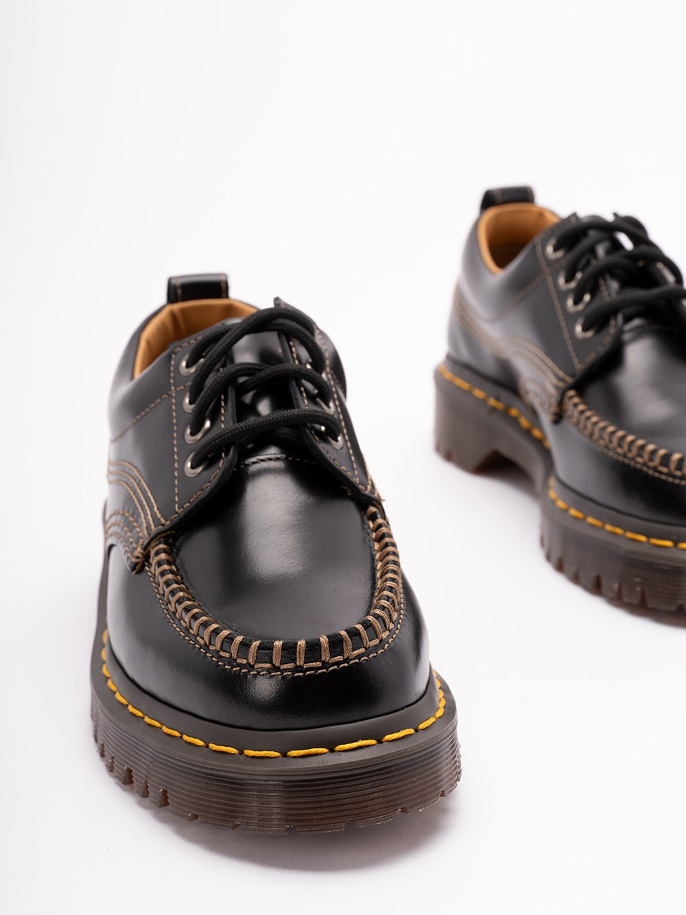 `Lowell` Leather `Moc Toe` Shoes - 5