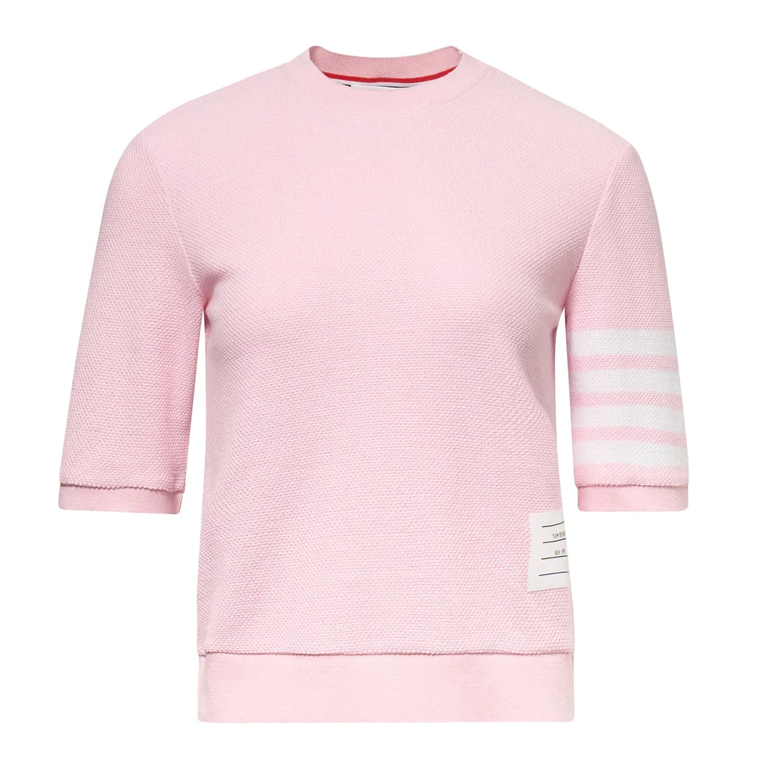 Rib Cuff Tee In Textured Pique - 1