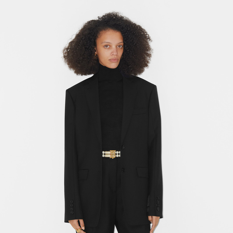 Check and Leather TB Belt 3