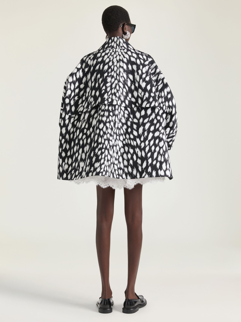 COCOON SHORT TRENCH IN COTTON WITH ANIMAL PRINT 3