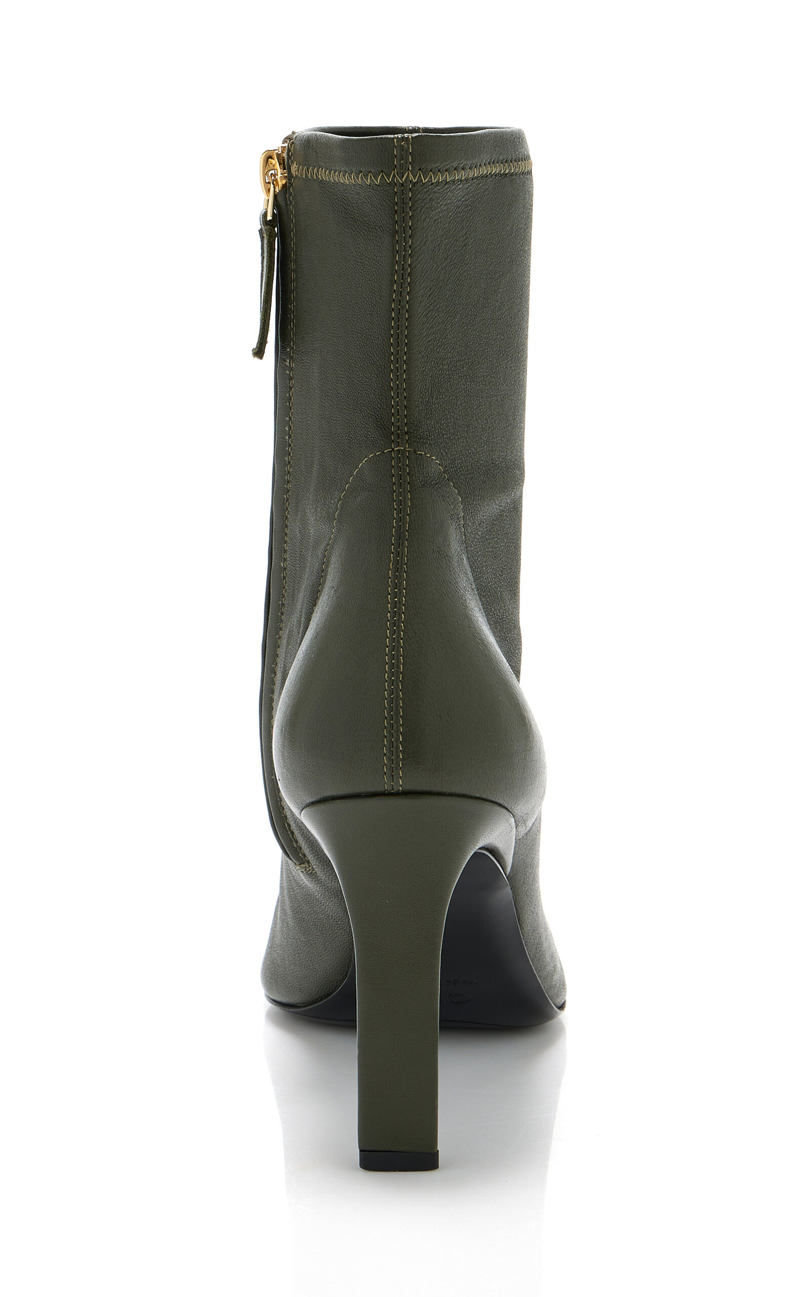 Stretch Leather Ankle Boots olive - 5