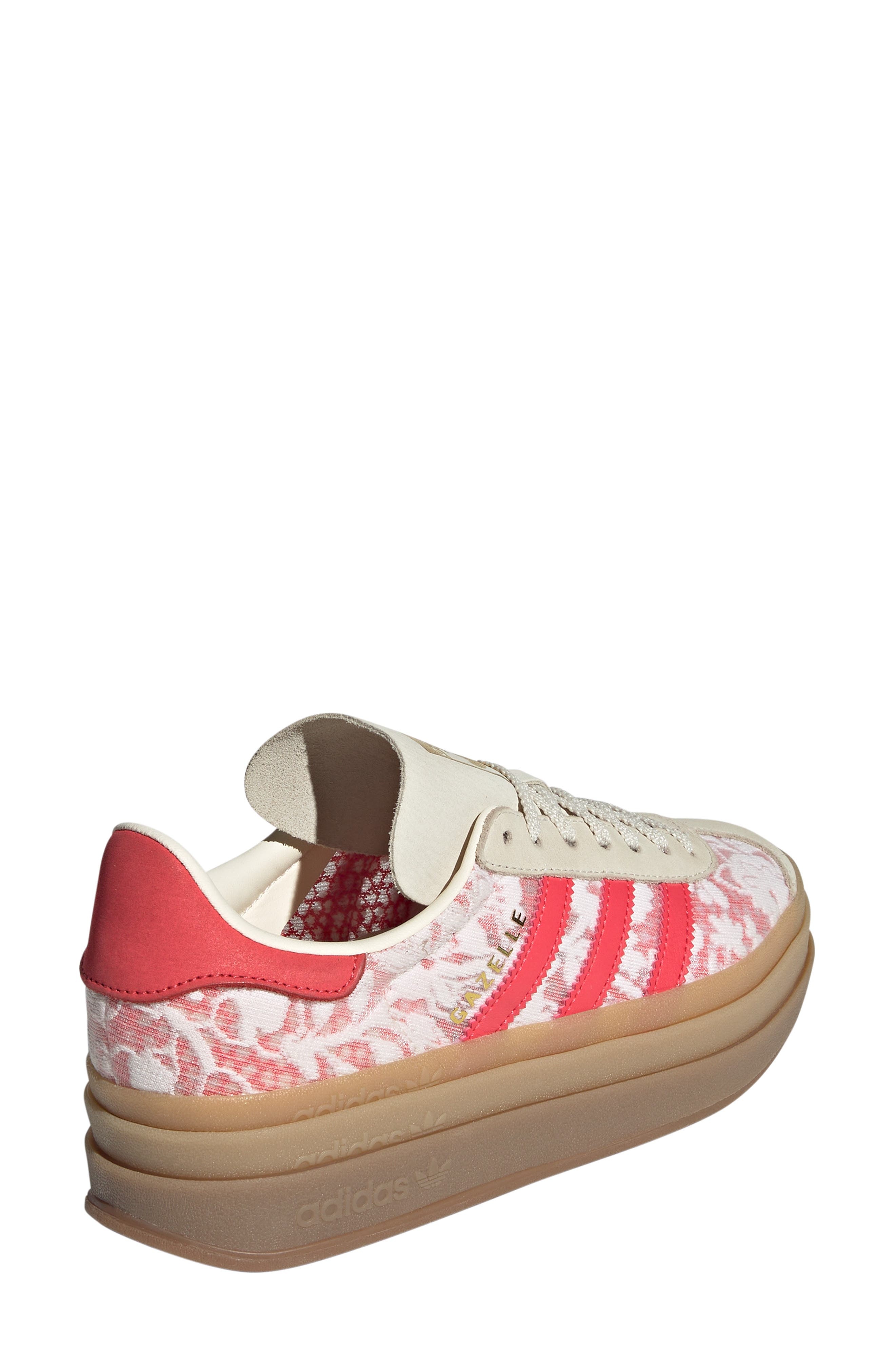 adidas x Liberty London Gazelle Bold Platform Sneaker in White/Cream White/scarlet at Nordstrom - 2