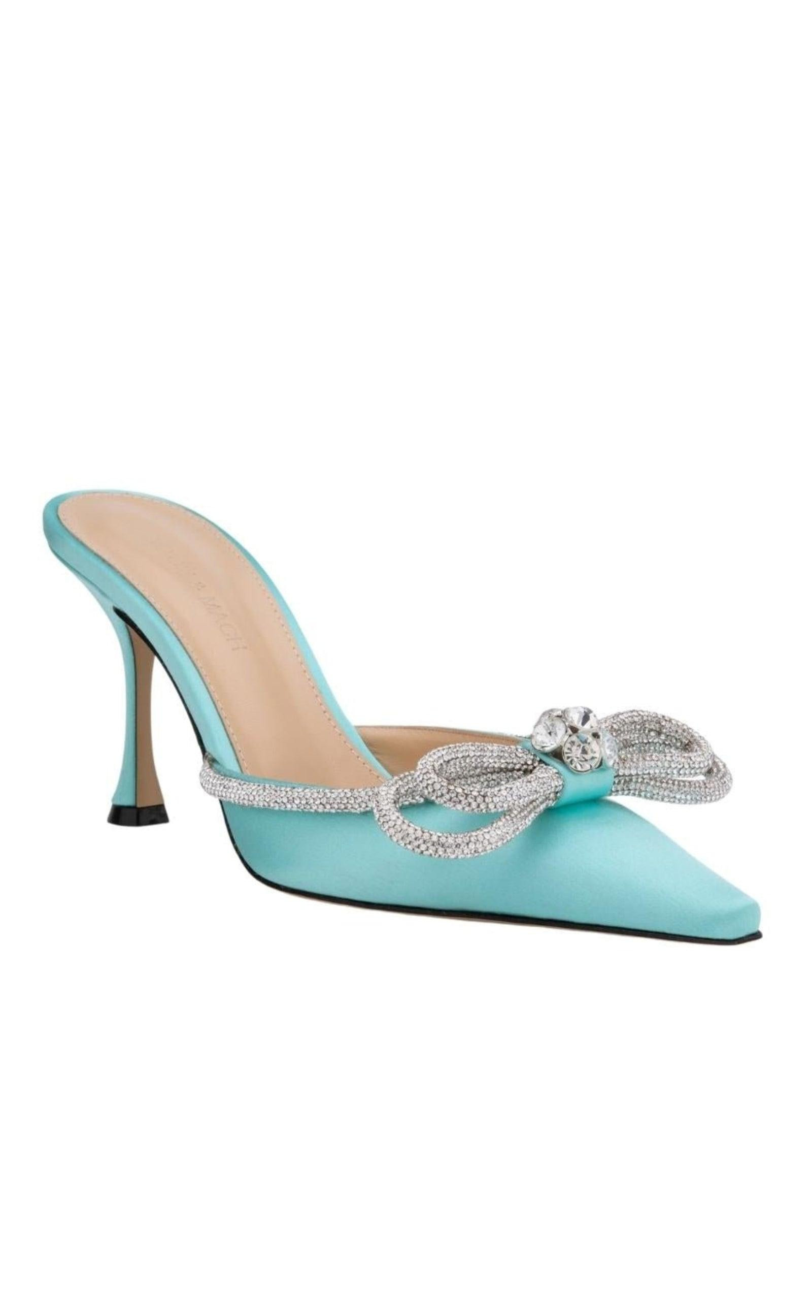 Double Bow Satin Mules - 5