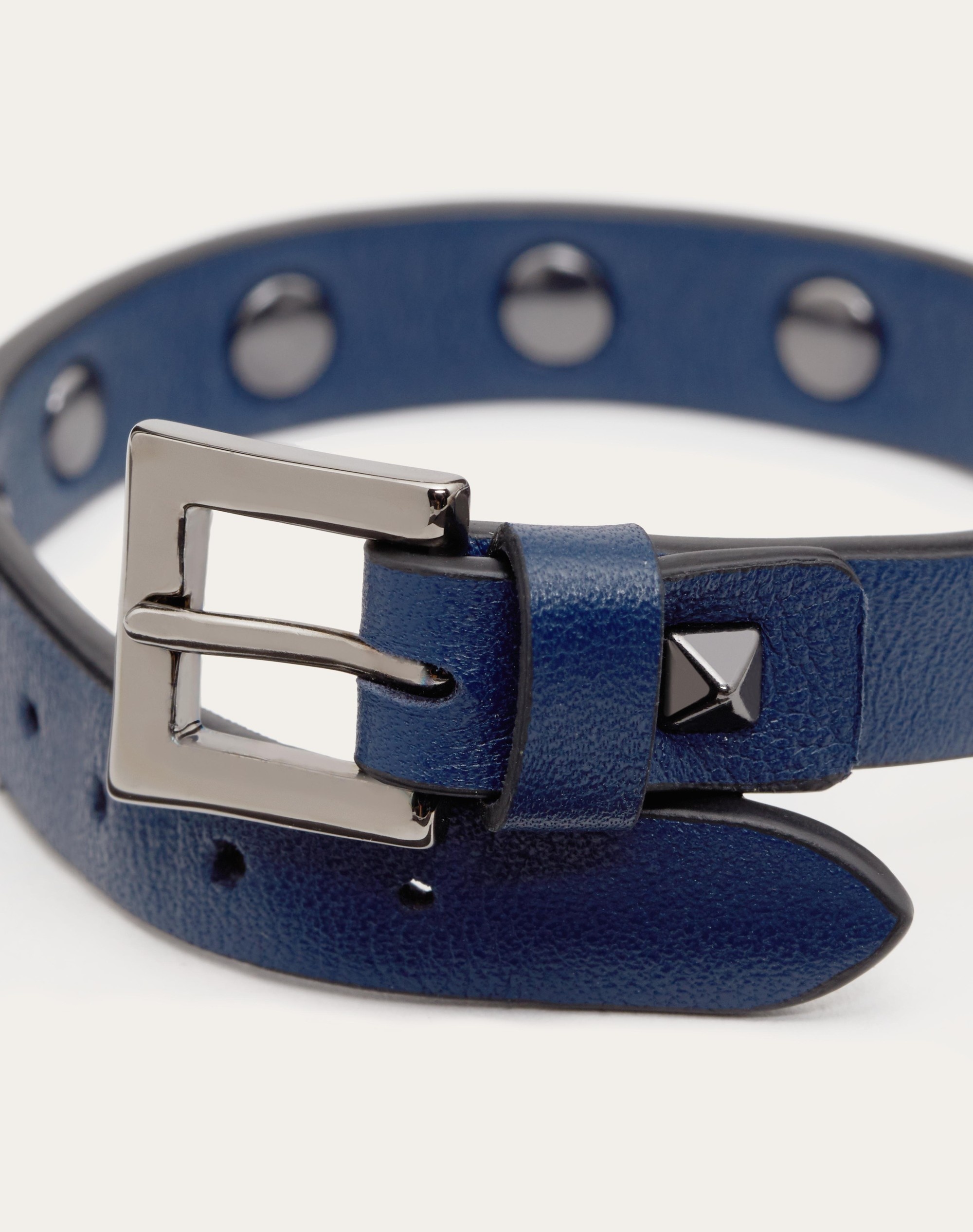 ROCKSTUD LEATHER BRACELET WITH RUTHENIUM STUDS - 4