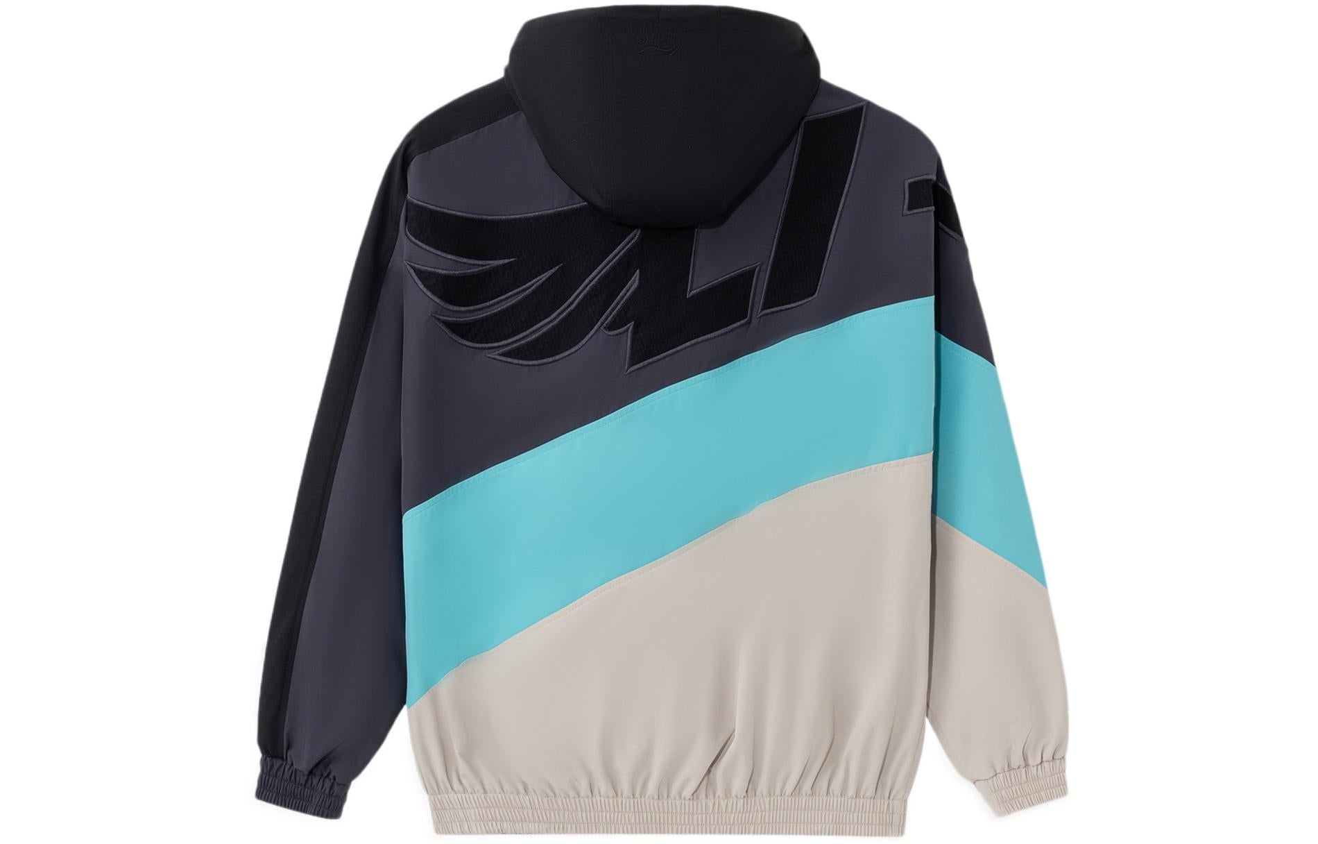 Li-Ning Logo Print Gore-Tex Sport Hoodie 'Black Blue Beige' AFDS031-4 - 2